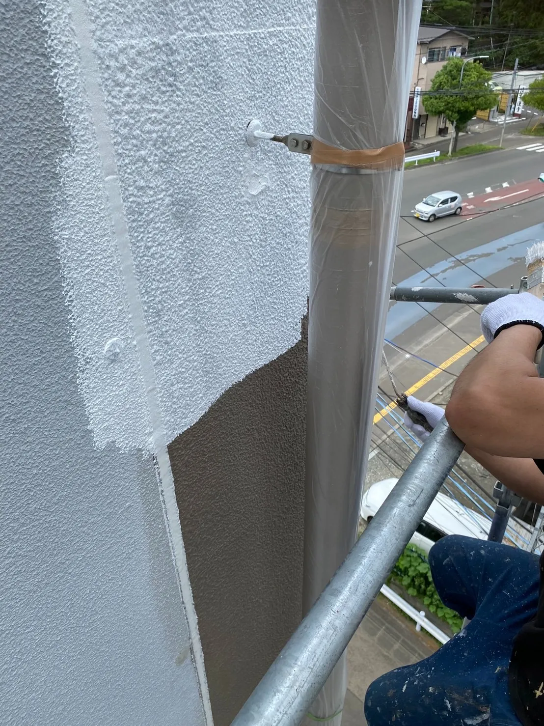 【地震被害による外壁からの雨漏】施工過程紹介